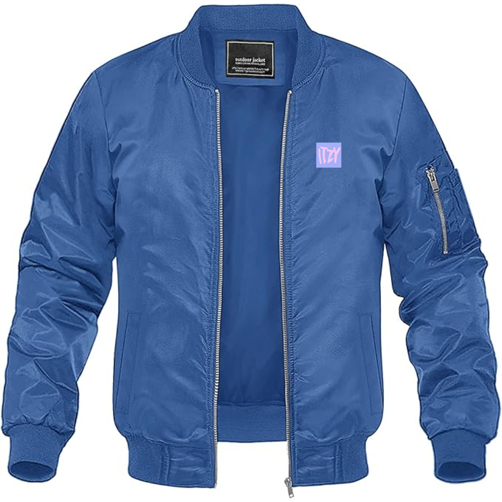Men's  Itzy Logo Lightweight Bomber Jacket Windbreaker Softshell Varsity Jacket Coat