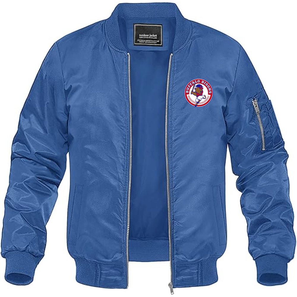 Men's Buffalo Bisons Logo Lightweight Bomber Jacket Windbreaker Softshell Varsity Jacket Coat