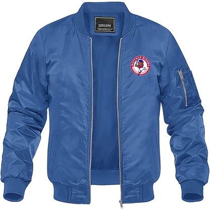 Men's Buffalo Bisons Logo Lightweight Bomber Jacket Windbreaker Softshell Varsity Jacket Coat