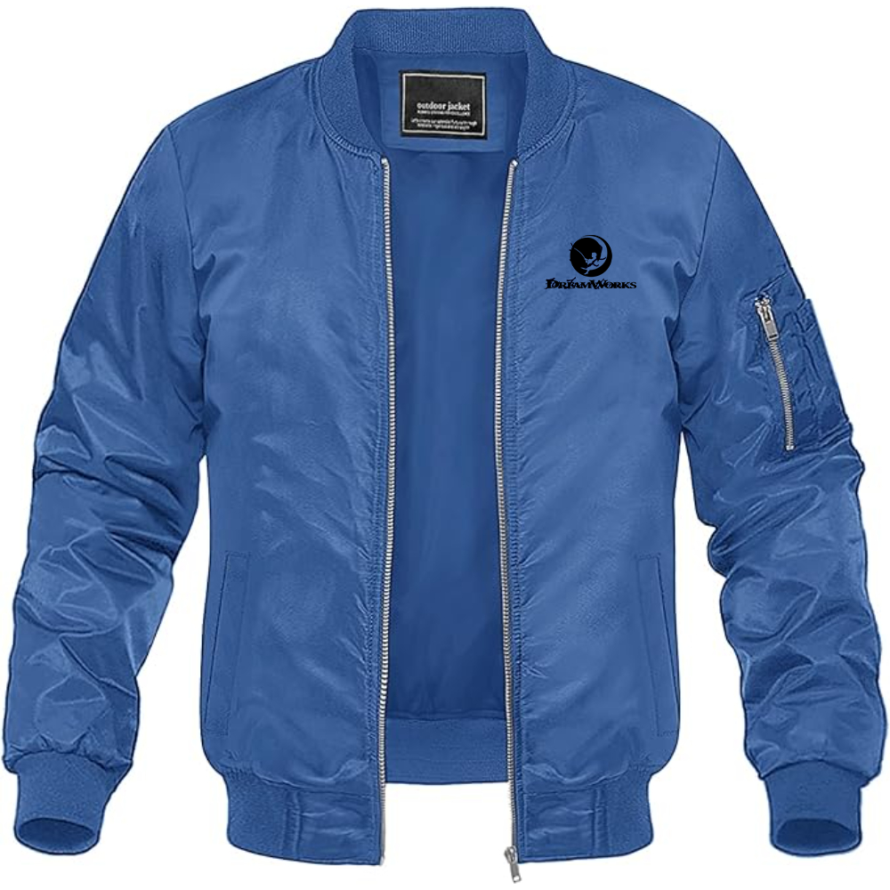 Men's  Dreamworks  Lightweight Bomber Jacket Windbreaker Softshell Varsity Jacket Coat