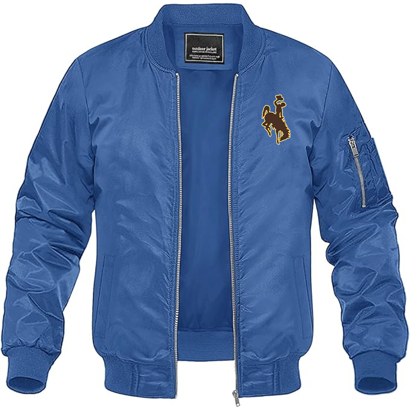 Men's Wyoming Cowboys Lightweight Bomber Jacket - Royal Blue