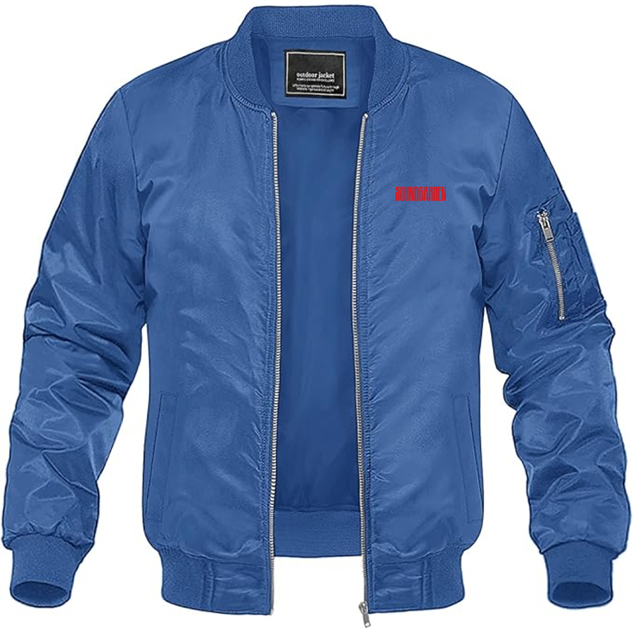 Men's Soundgarden Logo Lightweight Bomber Jacket Windbreaker Softshell Varsity Jacket Coat