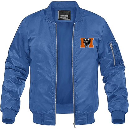 Men's Mercer Bears Logo Lightweight Bomber Jacket Windbreaker Softshell Varsity Jacket Coat