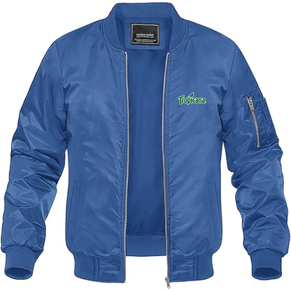 Men's Tropicana Logo Lightweight Bomber Jacket Windbreaker Softshell Varsity Jacket Coat
