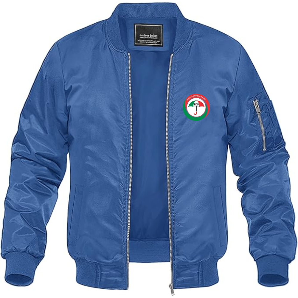 Men's   PDP  Logo  Lightweight Bomber Jacket Windbreaker Softshell Varsity Jacket Coat