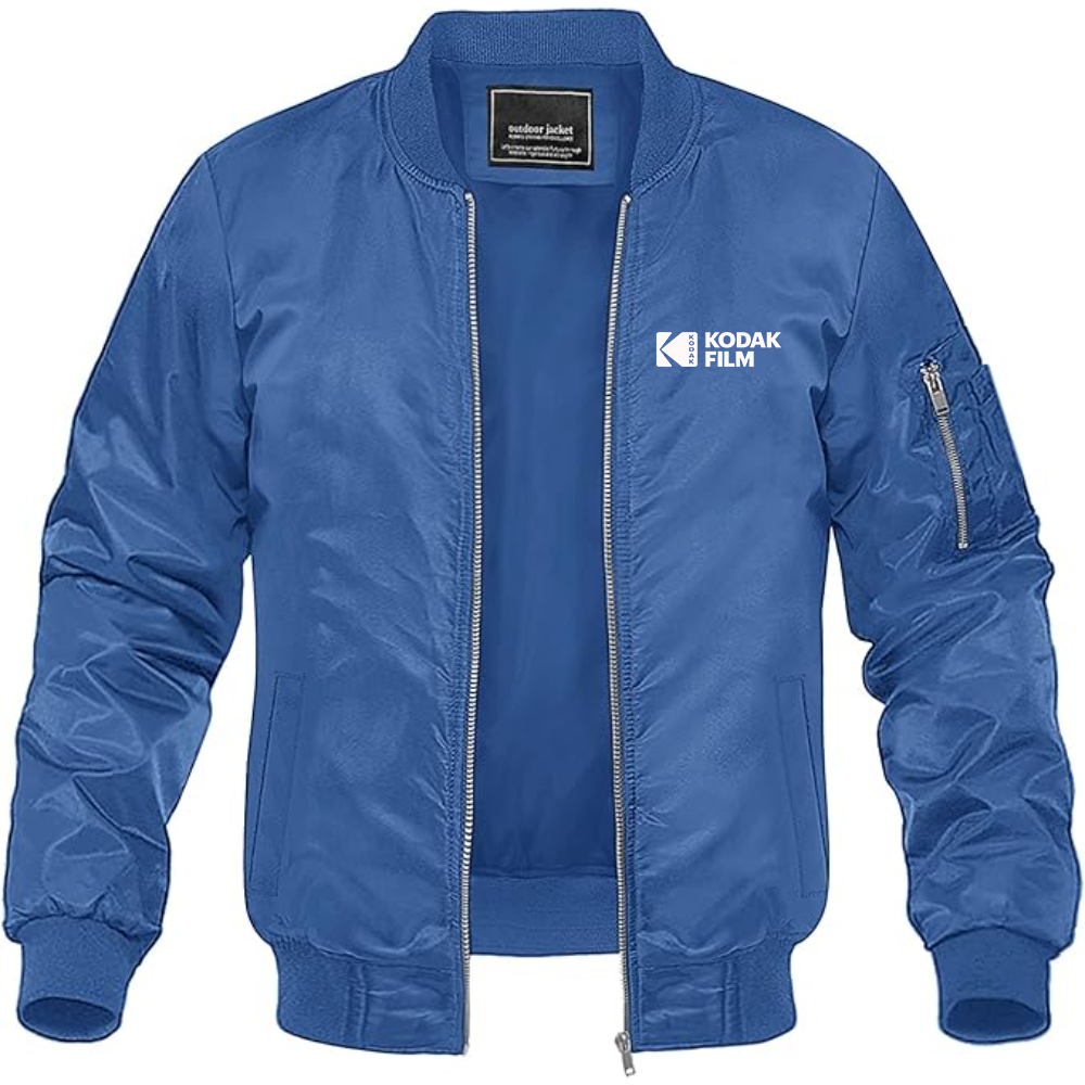 Men's Kodak Motion Picture Film Logo Lightweight Bomber Jacket Windbreaker Softshell Varsity Jacket Coat