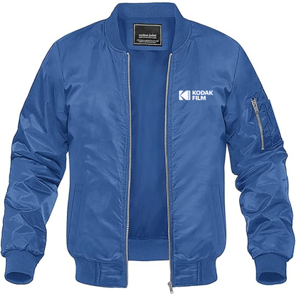 Men's Kodak Motion Picture Film Logo Lightweight Bomber Jacket Windbreaker Softshell Varsity Jacket Coat