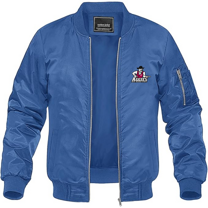 Men's Aggies New Mexico State Logo Lightweight Bomber Jacket Windbreaker Softshell Varsity Jacket Coat