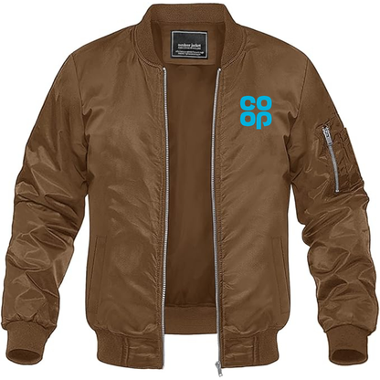 Men's CoOp Lightweight Bomber Jacket Windbreaker Softshell Varsity Jacket Coat