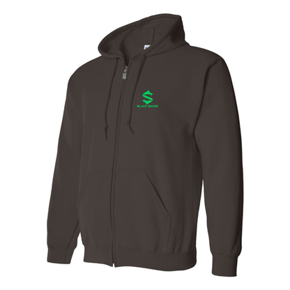 Men's Black Shark Logo Zipper Hoodie