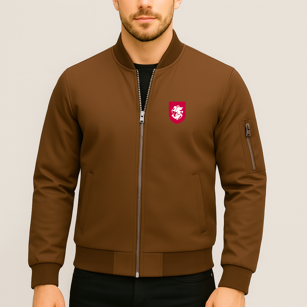 Men's Georgia National Soccer Team Lightweight Bomber Jacket - Brown