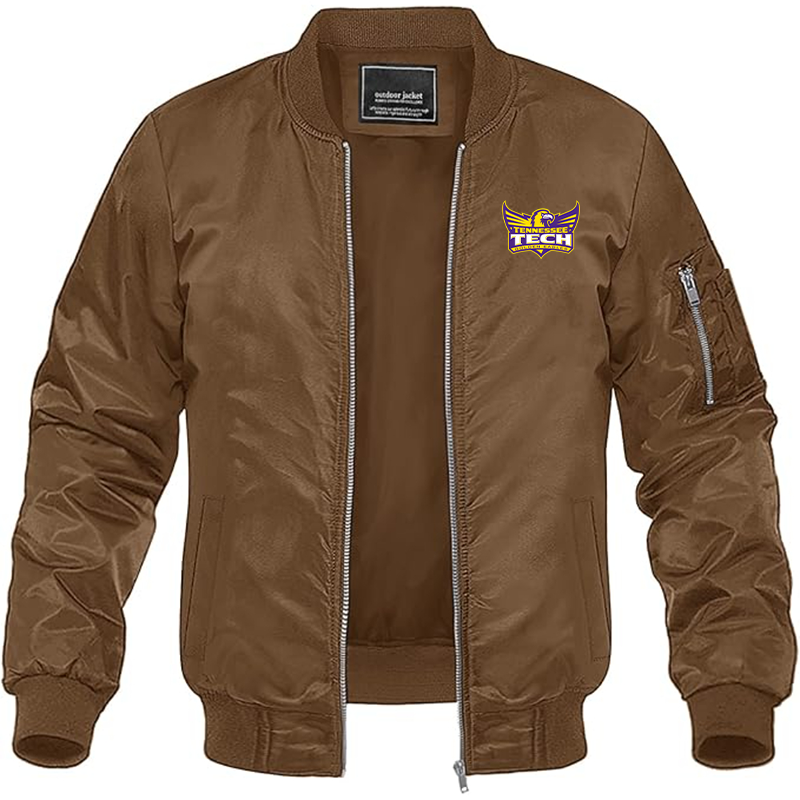 Men's Tennessee Tech Golden Eagles Lightweight Bomber Jacket - Brown