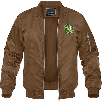 Men's William and Mary Tribe Lightweight Bomber Jacket - Brown