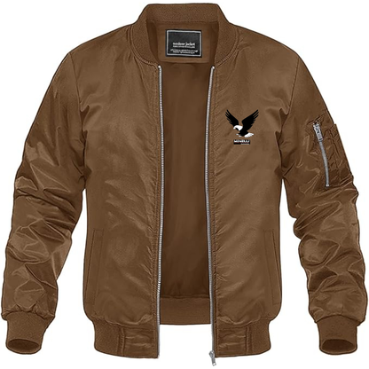 Men's Minelli Automotive Logo Lightweight Bomber Jacket Windbreaker Softshell Varsity Jacket Coat