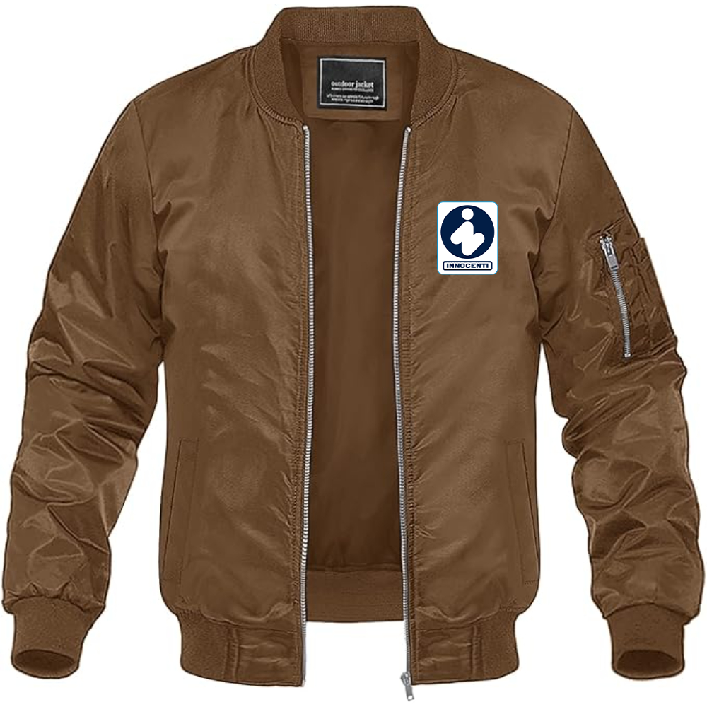 Men's Innocenti Logo Lightweight Bomber Jacket Windbreaker Softshell Varsity Jacket Coat