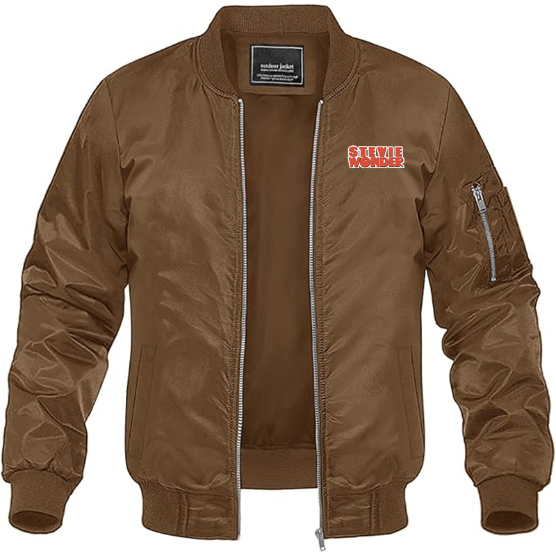 Men's Stevie-Wonder Lightweight Bomber Jacket - Brown