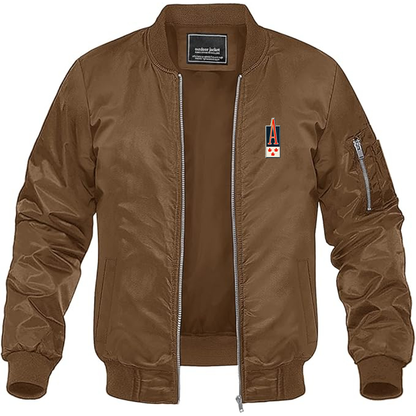 Men's  Acadian Logo Lightweight Bomber Jacket Windbreaker Softshell Varsity Jacket Coat