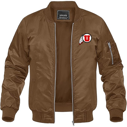 Men's Utah Utes Lightweight Bomber Jacket - Brown