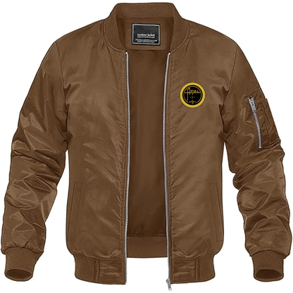 Men's Apal Logo Lightweight Bomber Jacket Windbreaker Softshell Varsity Jacket Coat
