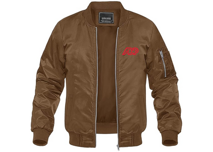 Men's ADP Logo Lightweight Bomber Jacket Windbreaker Softshell Varsity Jacket Coat
