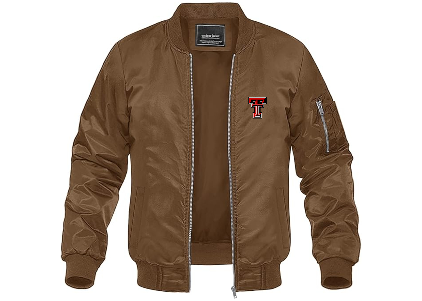 Men's Texas Tech Red Raiders Lightweight Bomber Jacket Windbreaker Softshell Varsity Jacket Coat