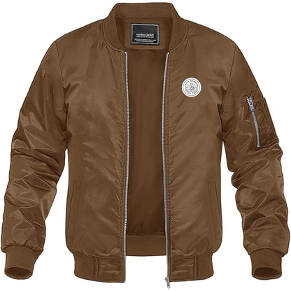 Men's Happy Mammoth Logo Lightweight Bomber Jacket Windbreaker Softshell Varsity Jacket Coat