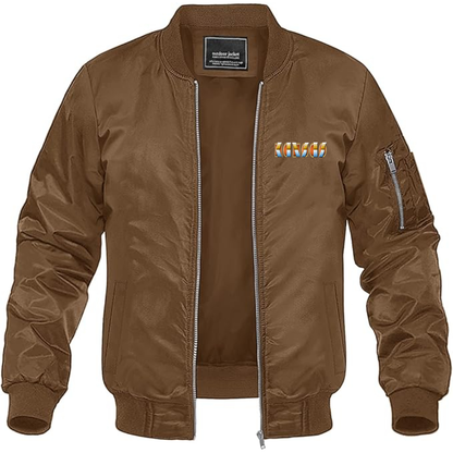 Men's Kansas Logo Lightweight Bomber Jacket Windbreaker Softshell Varsity Jacket Coat