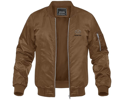 Men's Hawta Logo Lightweight Bomber Jacket Windbreaker Softshell Varsity Jacket Coat