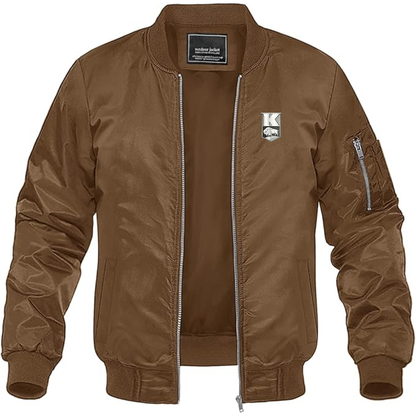 Men's Kaiser Logo Lightweight Bomber Jacket Windbreaker Softshell Varsity Jacket Coat