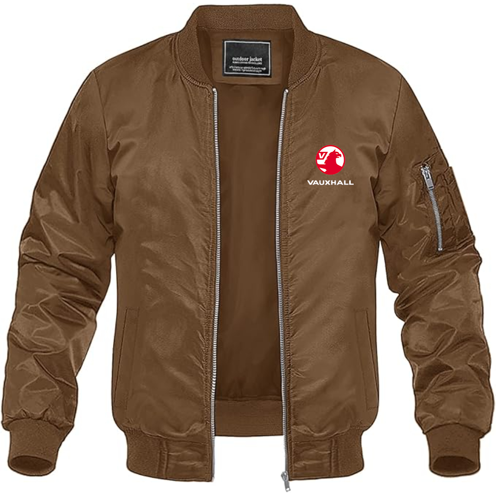 Men's Vauxhall Logo Lightweight Bomber Jacket Windbreaker Softshell Varsity Jacket Coat