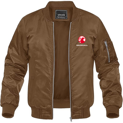Men's Vauxhall Logo Lightweight Bomber Jacket Windbreaker Softshell Varsity Jacket Coat