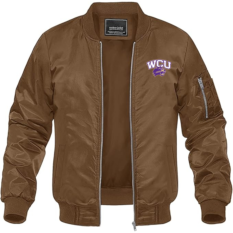Men's Western Carolina Catamounts Lightweight Bomber Jacket - Brown