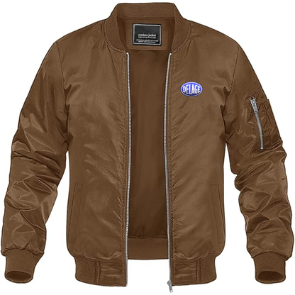 Men's Delage Logo Lightweight Bomber Jacket Windbreaker Softshell Varsity Jacket Coat