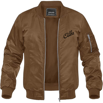Men's Automobiles Alba Logo Lightweight Bomber Jacket Windbreaker Softshell Varsity Jacket Coat