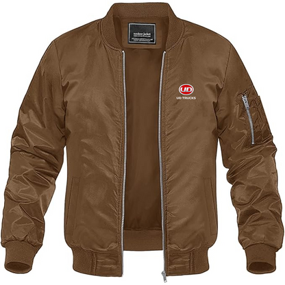 Men's UD Logo Lightweight Bomber Jacket Windbreaker Softshell Varsity Jacket Coat