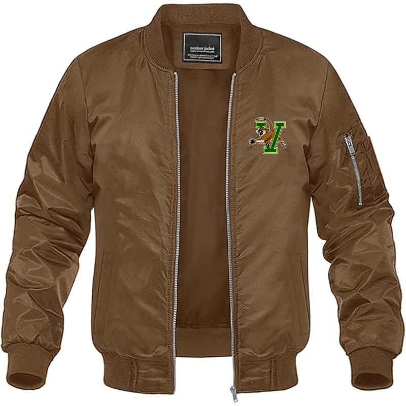 Men's Vermont Catamounts Lightweight Bomber Jacket - Brown