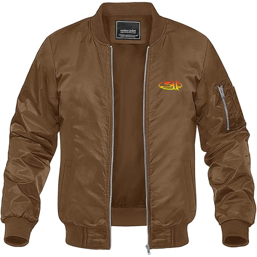 Men's 311 Logo Lightweight Bomber Jacket Windbreaker Softshell Varsity Jacket Coat