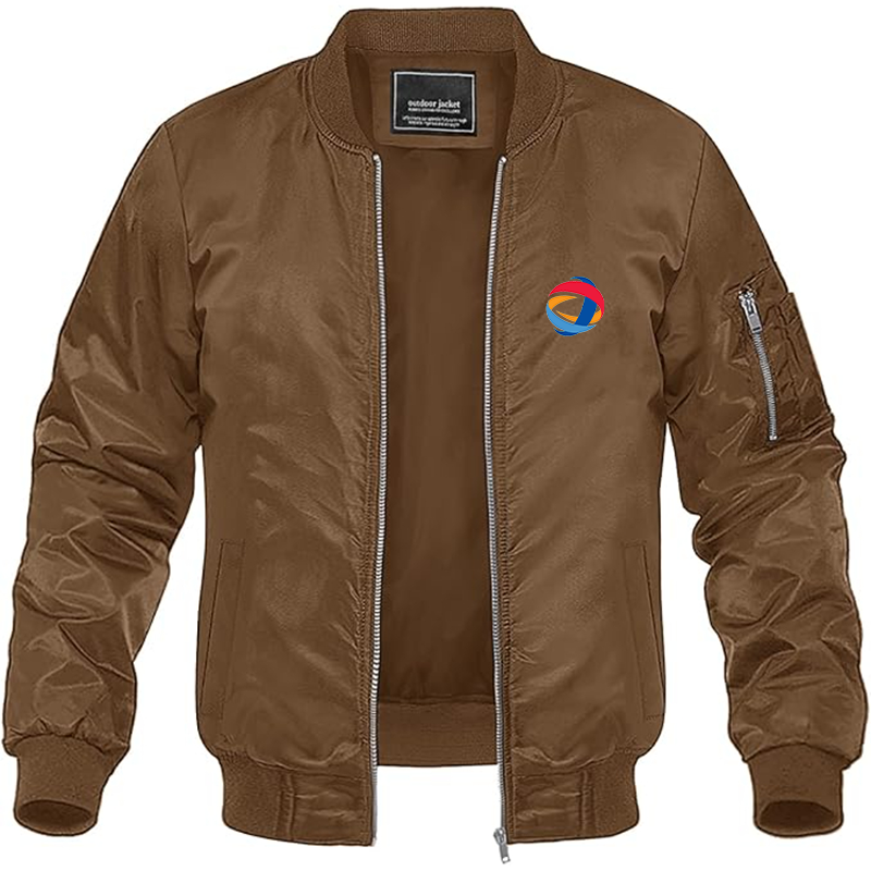 Men's Total Logo Lightweight Bomber Jacket Windbreaker Softshell Varsity Jacket Coat