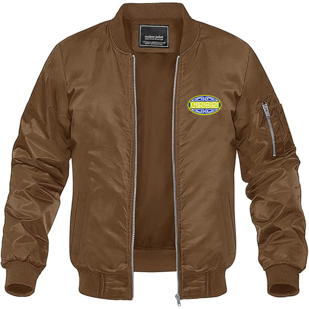 Men's Chiribiri Logo Lightweight Bomber Jacket Windbreaker Softshell Varsity Jacket Coat