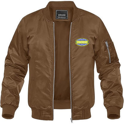 Men's Chiribiri Logo Lightweight Bomber Jacket Windbreaker Softshell Varsity Jacket Coat