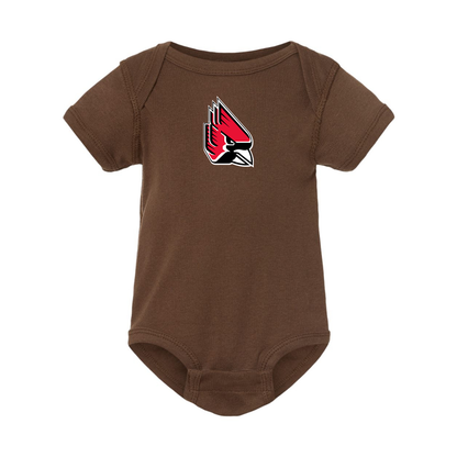Ball State Cardinals  Rabbit Skins Infant Baby Rib Bodysuit