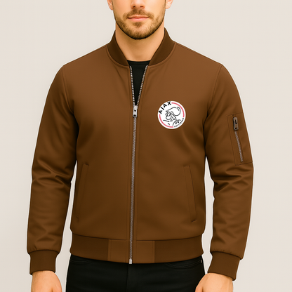 Men's Amsterdamsche FC Ajax Lightweight Bomber Jacket - Brown