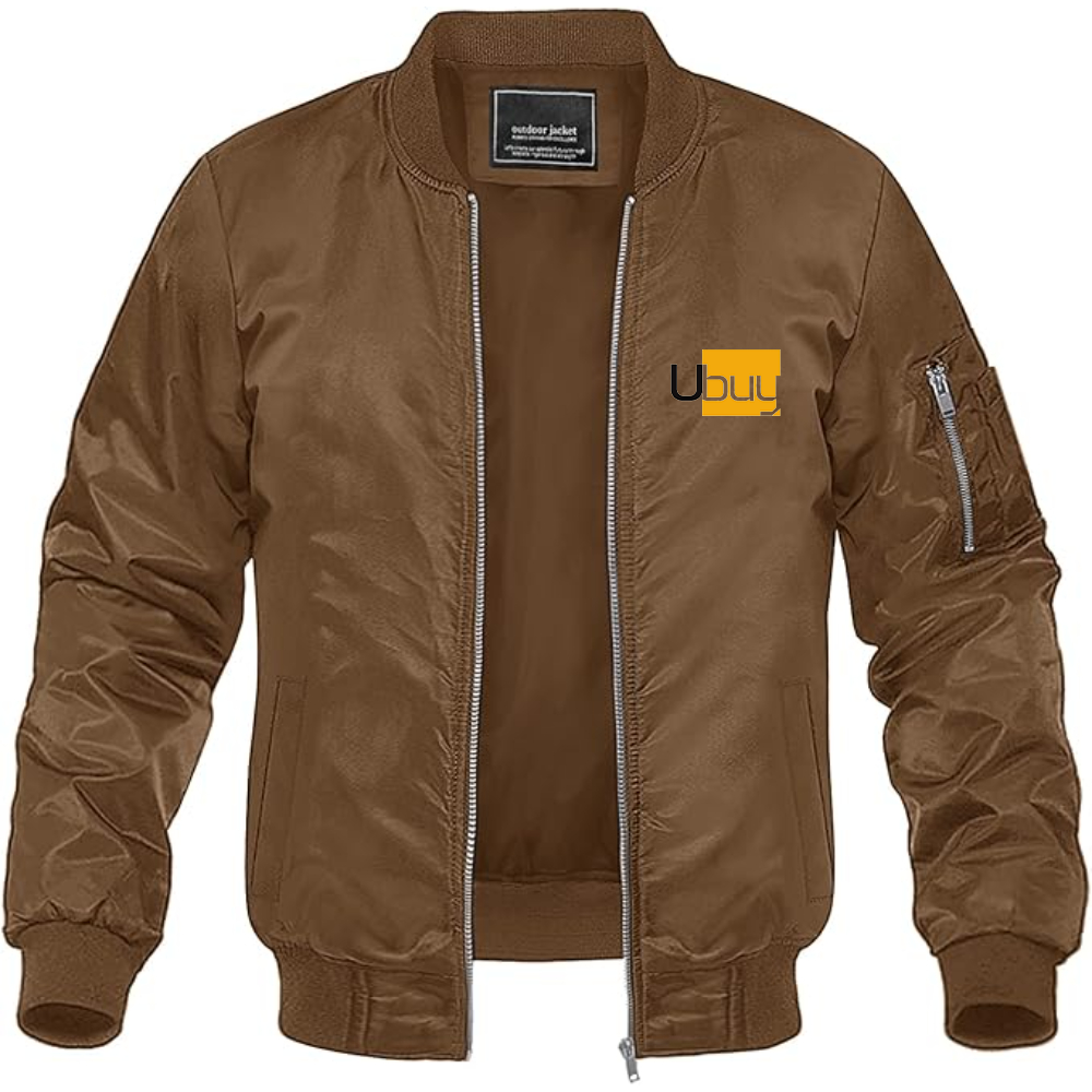 Men's Ubuy Logo Lightweight Bomber Jacket Windbreaker Softshell Varsity Jacket Coat