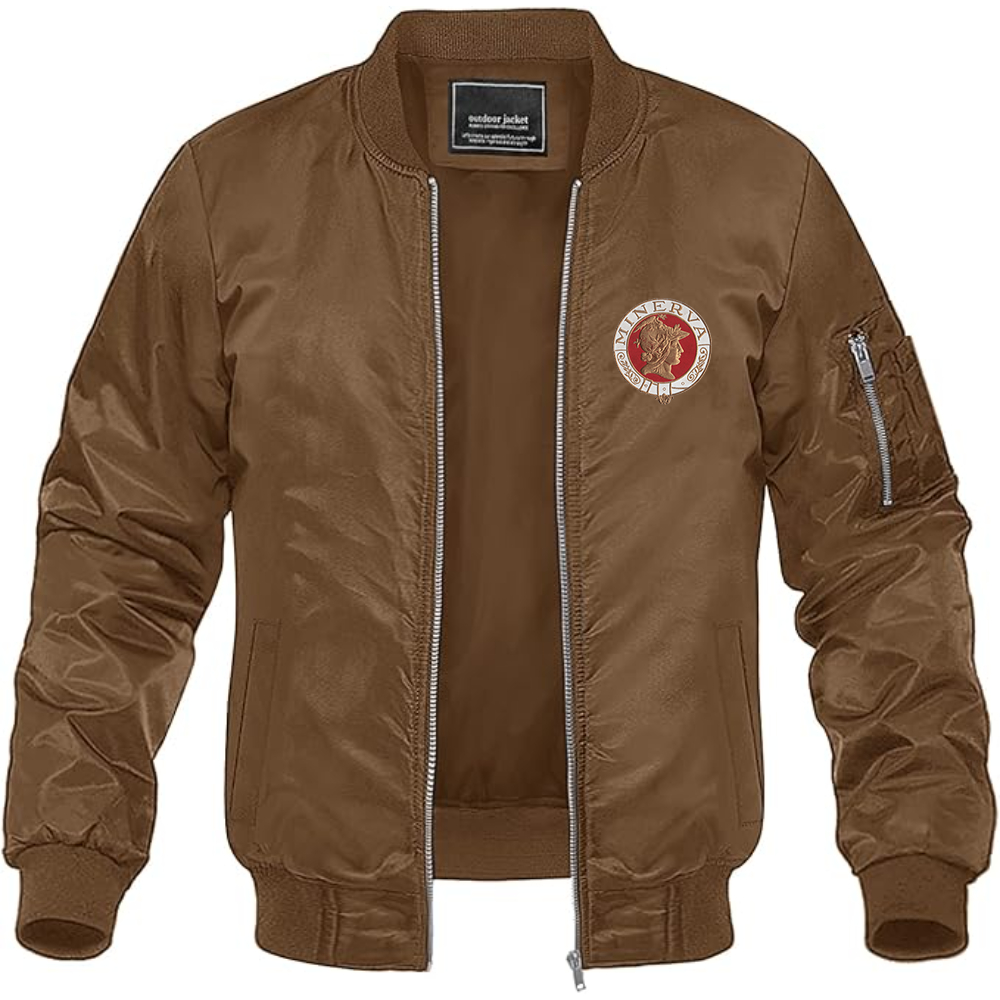 Men's Minerva Cars Logo Lightweight Bomber Jacket Windbreaker Softshell Varsity Jacket Coat