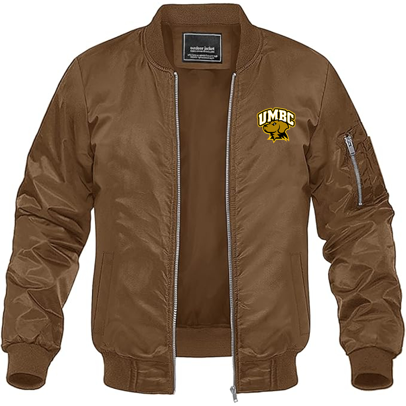 Men's UMBC Retrievers Lightweight Bomber Jacket - Brown