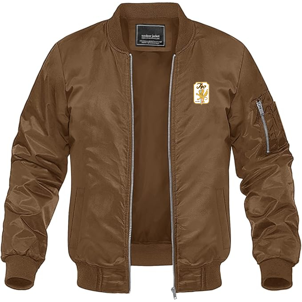 Men's Iso Logo Lightweight Bomber Jacket Windbreaker Softshell Varsity Jacket Coat