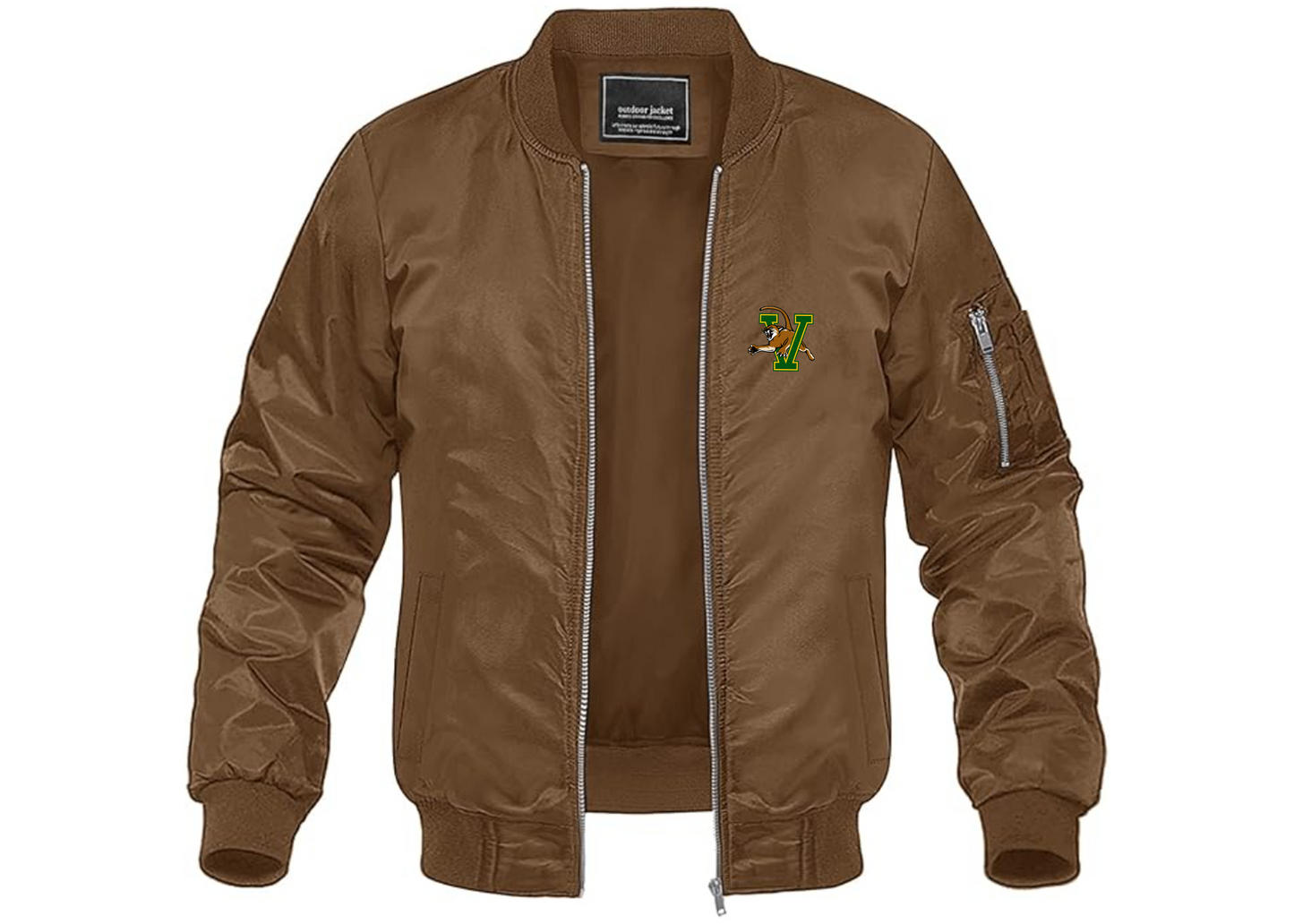 Men's Vermont Catamounts Lightweight Bomber Jacket Windbreaker Softshell Varsity Jacket Coat