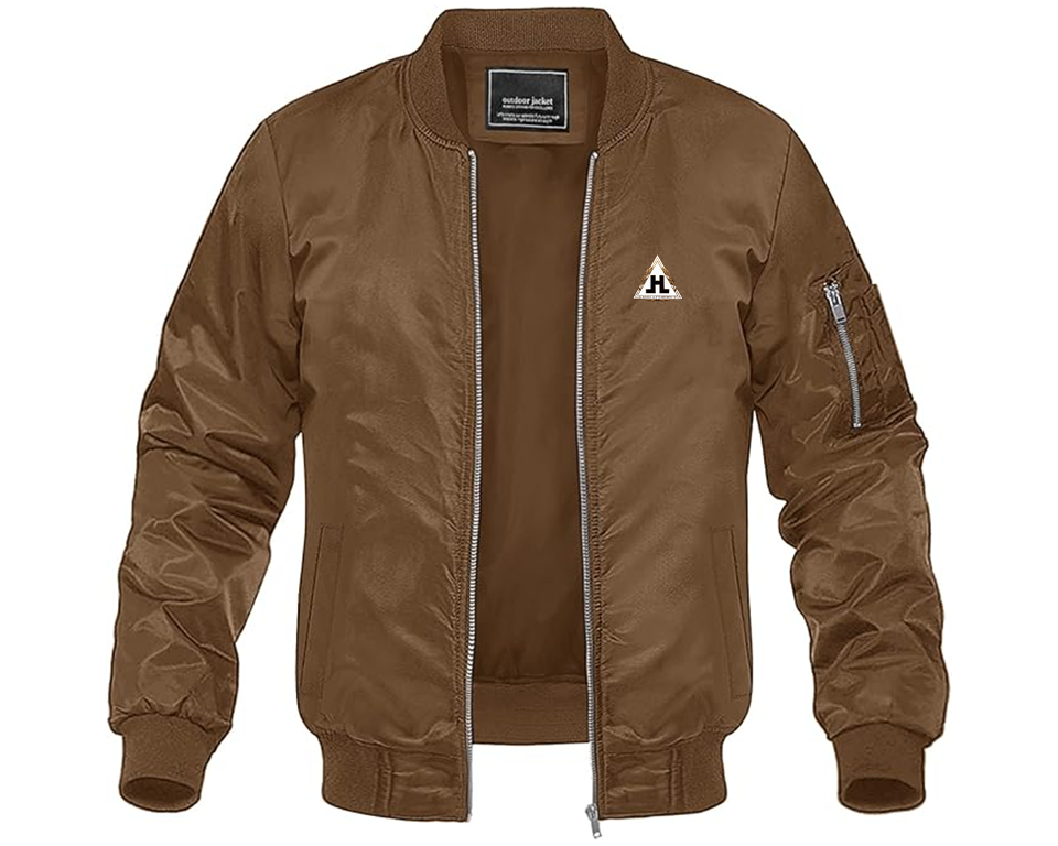 Men's Hansa Logo Lightweight Bomber Jacket Windbreaker Softshell Varsity Jacket Coat