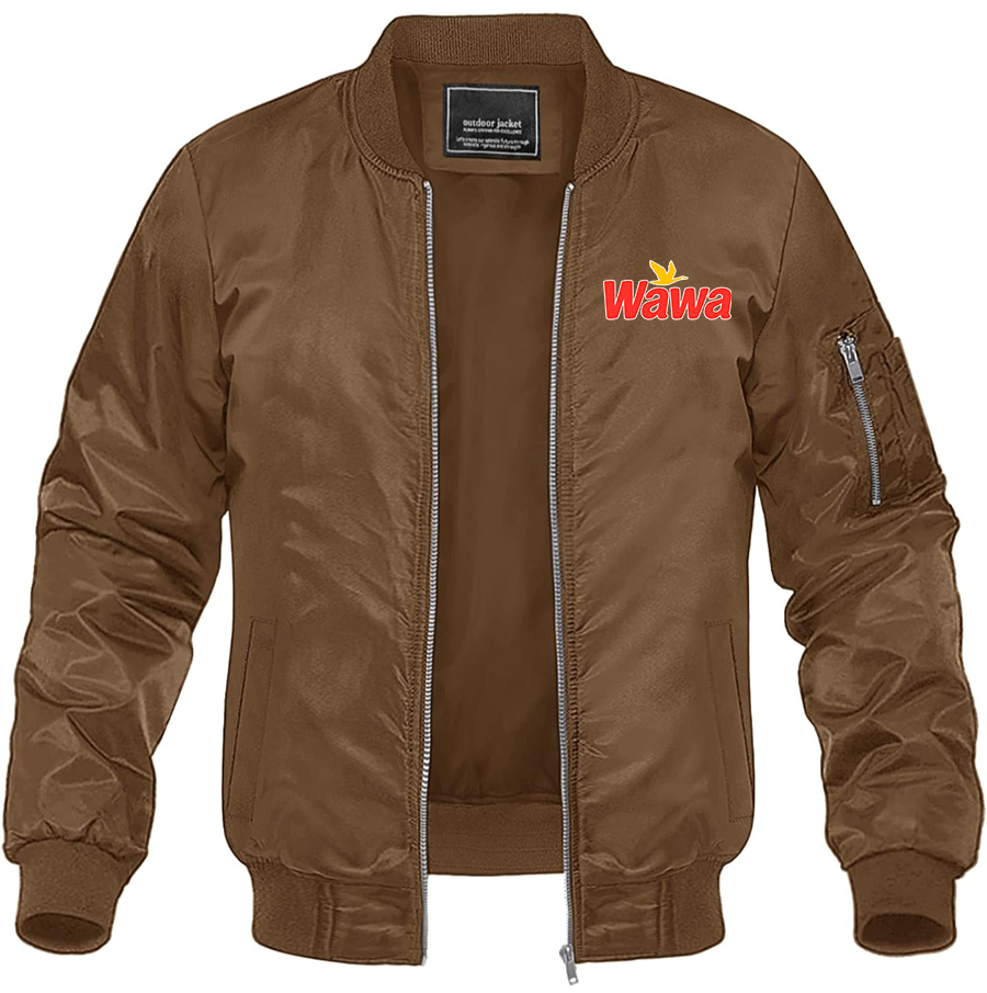 Men's Wawa Gas Station Lightweight Bomber Jacket - Brown