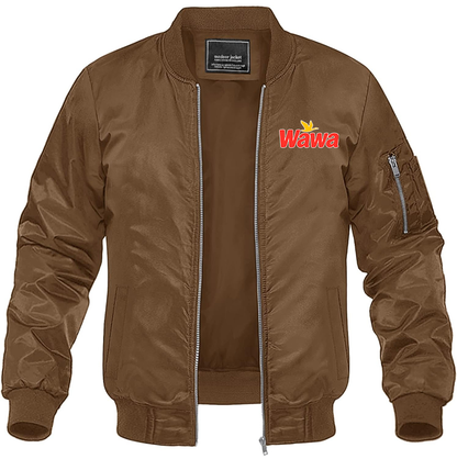Men's Wawa Gas Station Lightweight Bomber Jacket - Brown